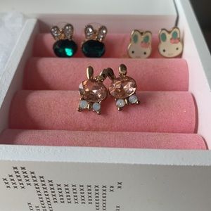 Gold-Plated Bunny Earrings - Set of 3